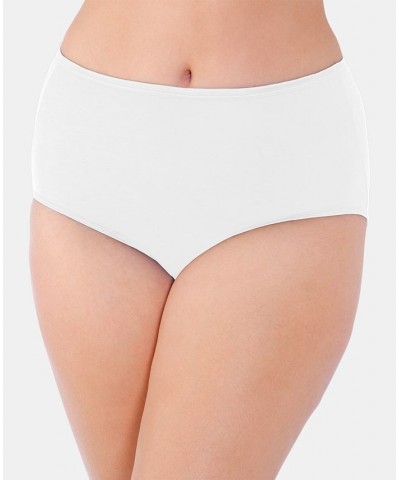 Women's Illumination Plus Size Satin-Trim Brief Underwear 13811 White $9.57 Panty