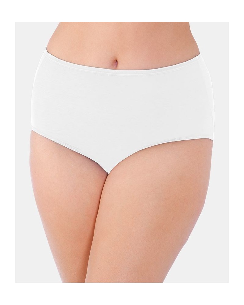Women's Illumination Plus Size Satin-Trim Brief Underwear 13811 White $9.57 Panty
