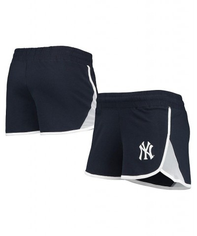 Women's Navy New York Yankees Stretch French Terry Shorts Navy $19.80 Shorts