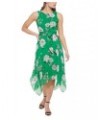 Petite Floral-Print Handkerchief-Hem Dress Green $41.58 Dresses
